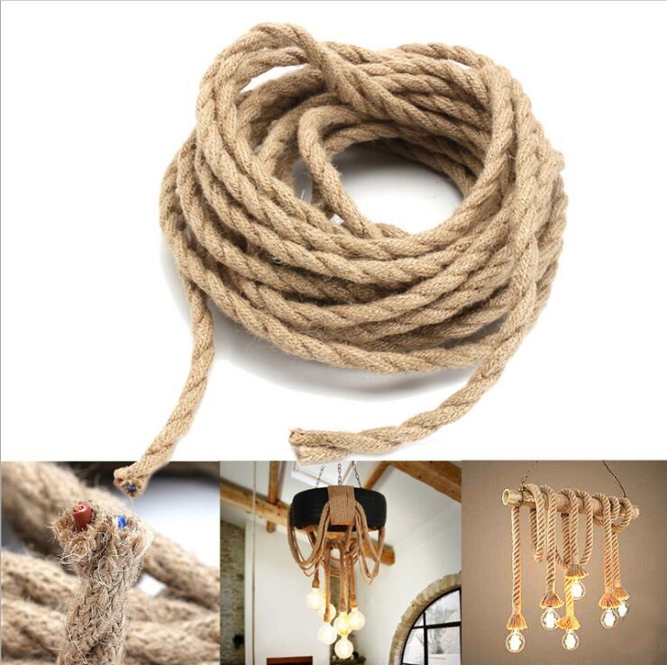 Electrical Wire Rope Cord Textile Light NEW Rope Wire Retro Twisted Vintage 2*0.75mm Hemp Cable Pendant Twisted Woven Braided