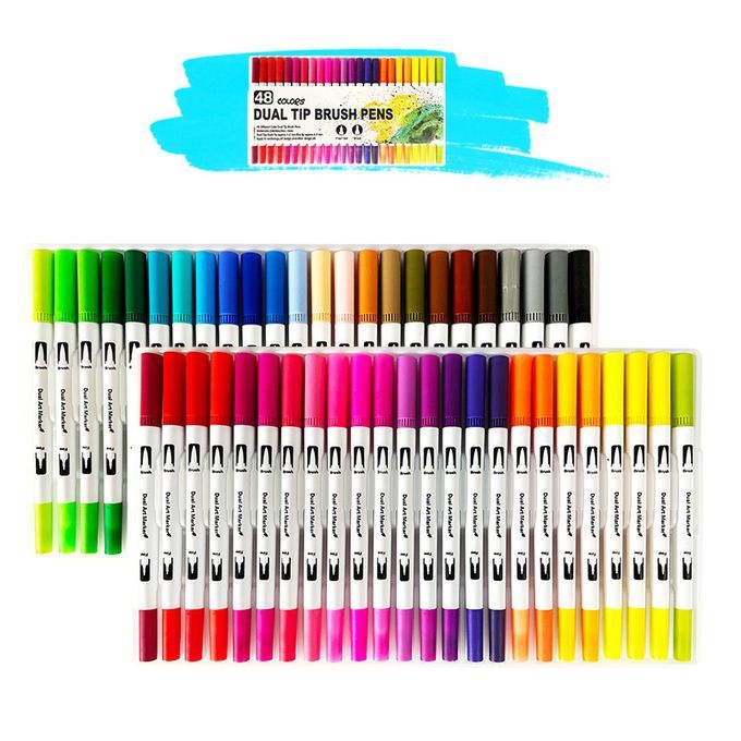 36 Colors Markers Pens Studay School Brush Fineliners Watercolor Art Markers