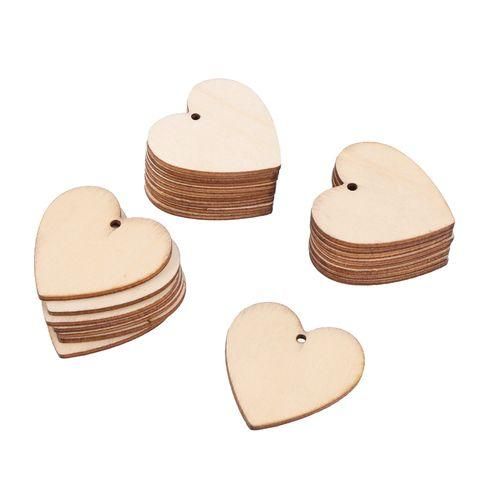 Blank Wooden Heart Embellishments For Crafts Pack