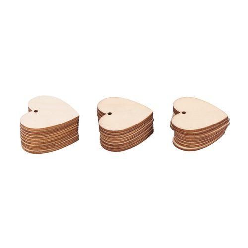 Blank Wooden Heart Embellishments For Crafts Pack