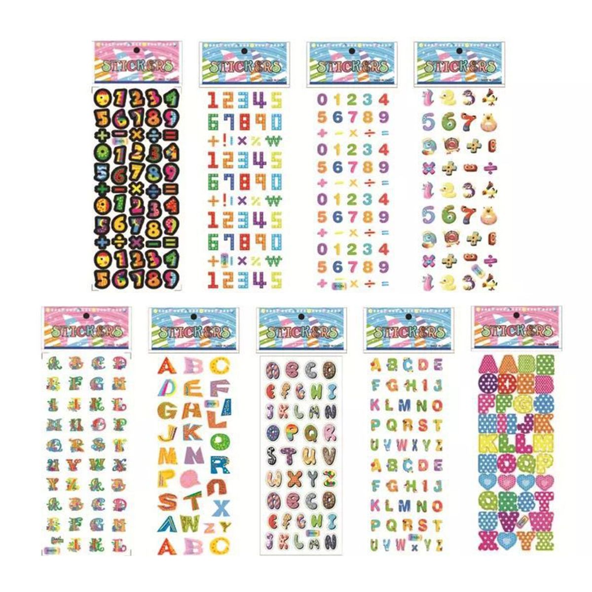 10Pcs Puffy Sticker Nursery Stereoscopic Number Alphabet Random Style