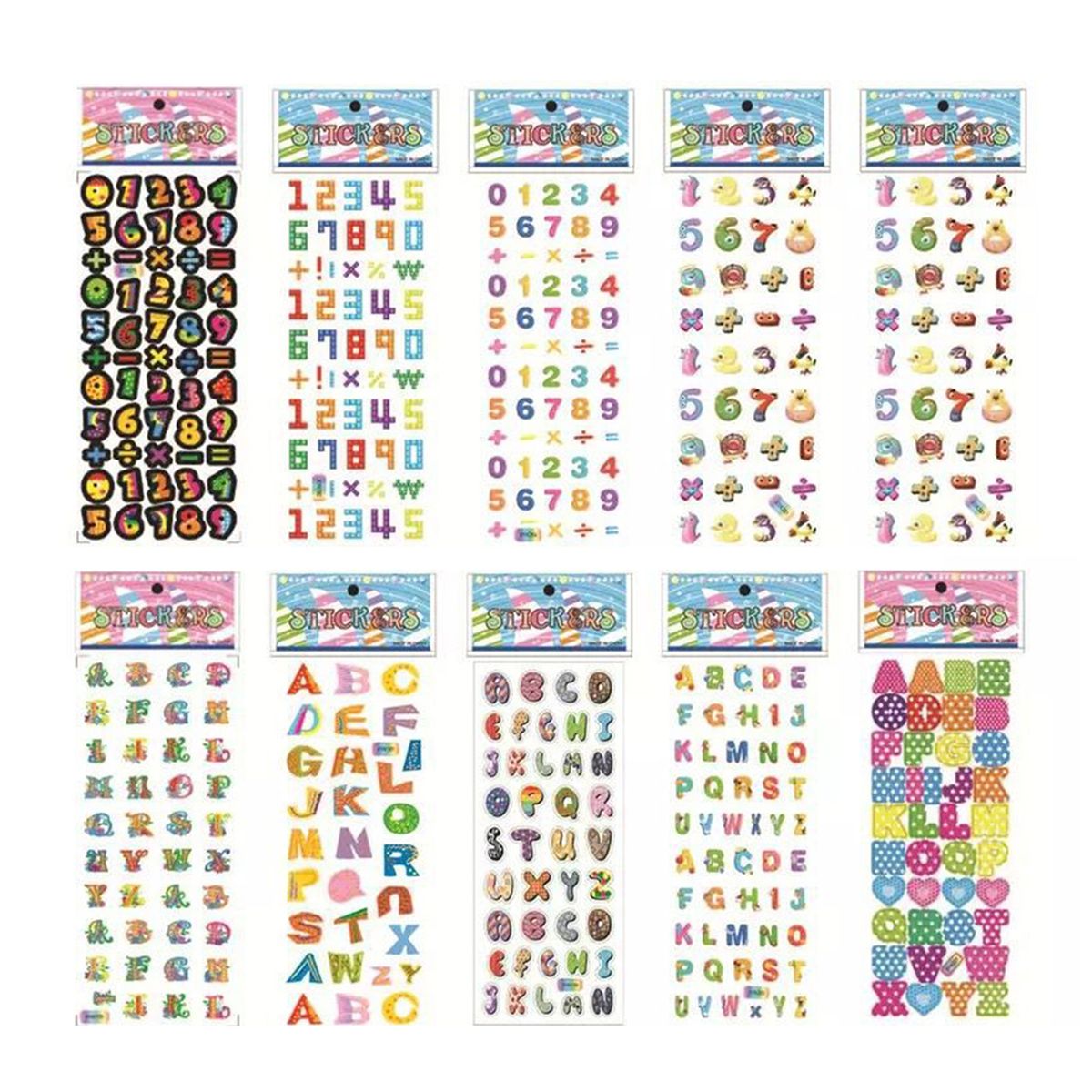 10Pcs Puffy Sticker Nursery Stereoscopic Number Alphabet Random Style