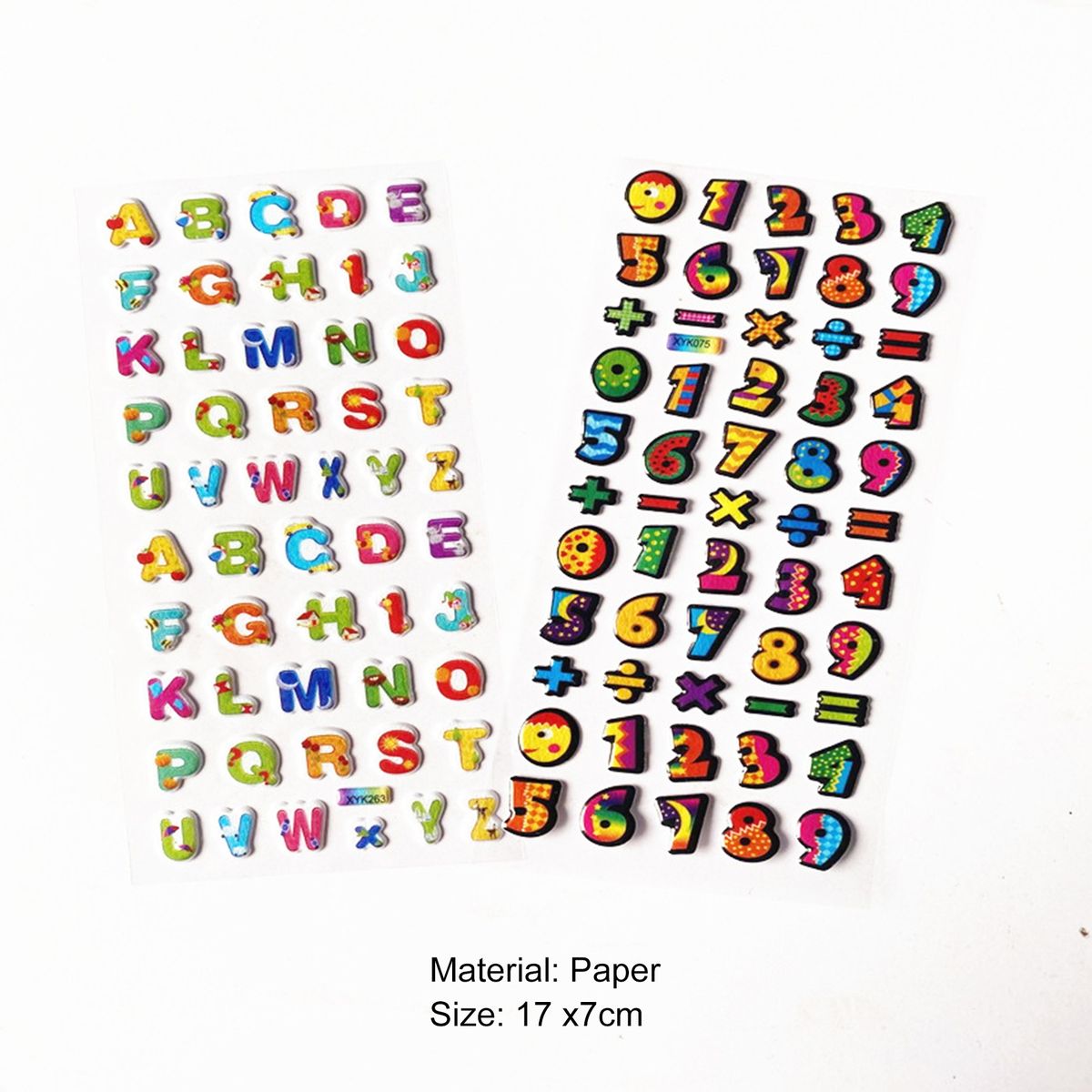 10Pcs Puffy Sticker Nursery Stereoscopic Number Alphabet Random Style