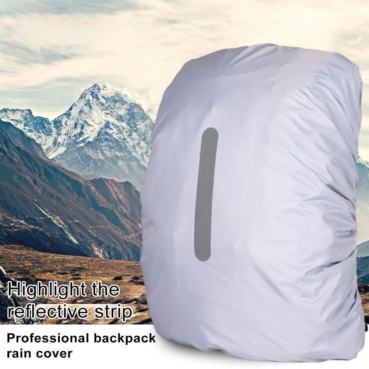 Reflective Backpack Rain Cover Rainguard Waterproof for School White