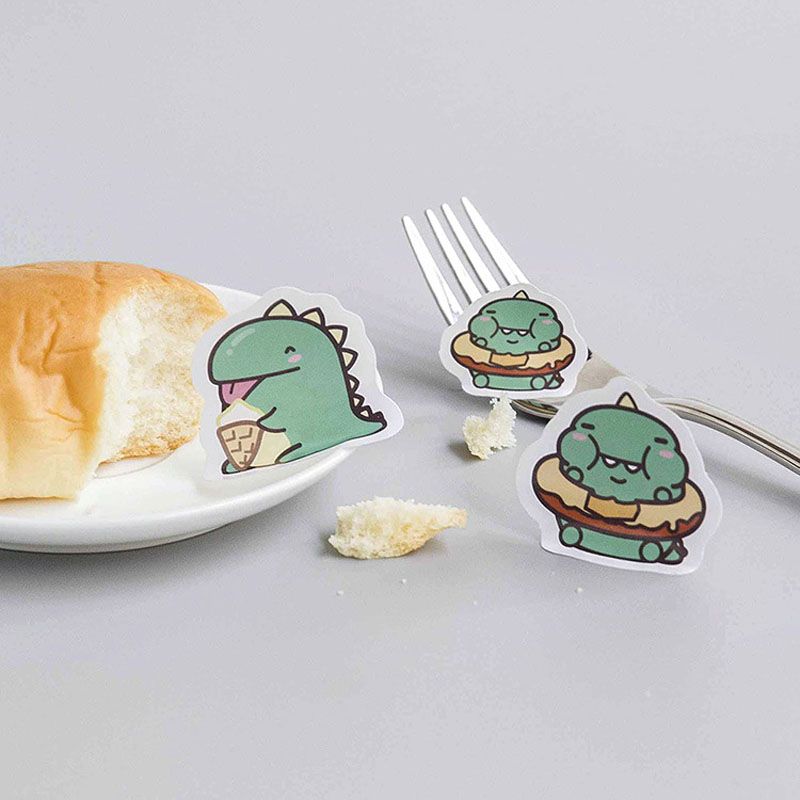 40 Pcs Creative Little Dragon Green Paper Sticker