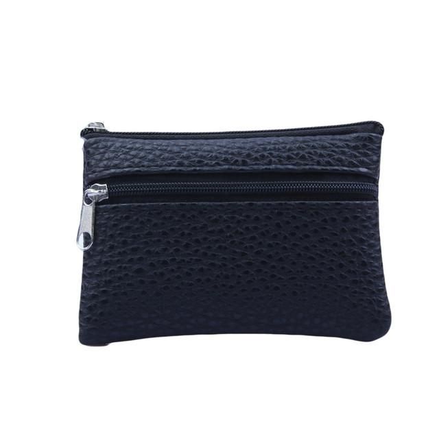 Cartera pequena de cuero multifuncional con cremallera para hombre y mujer monedero pequeno tarjetero