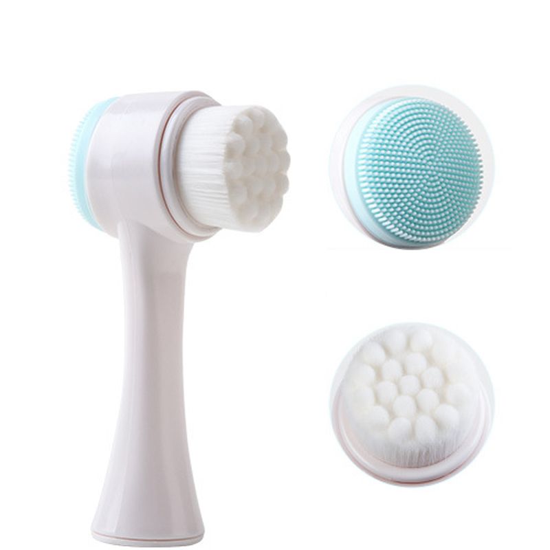 New Face Cleansing Brush Blackhead Removal Product Pore Cleaner Exfoliator Face Scrub Brush Double-Sided Facial Cleanser 1pcs ACU