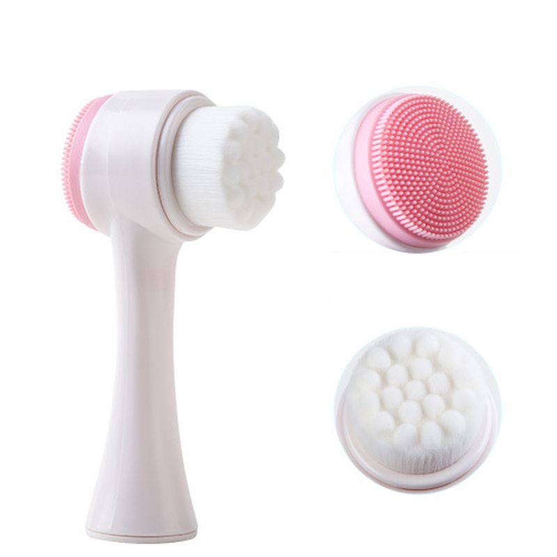 New Face Cleansing Brush Blackhead Removal Product Pore Cleaner Exfoliator Face Scrub Brush Double-Sided Facial Cleanser 1pcs ACU