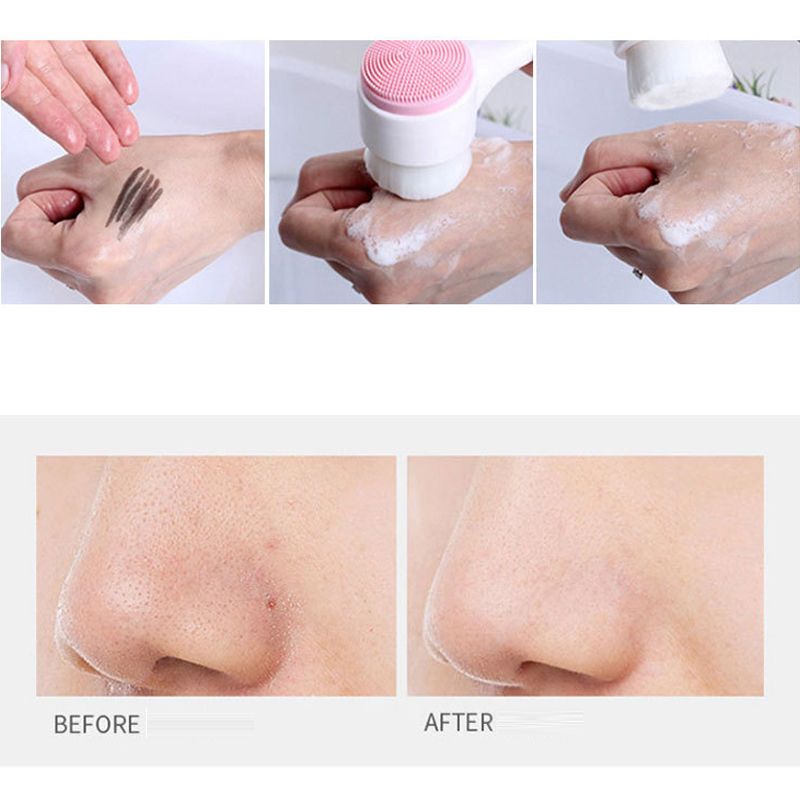 New Face Cleansing Brush Blackhead Removal Product Pore Cleaner Exfoliator Face Scrub Brush Double-Sided Facial Cleanser 1pcs ACU