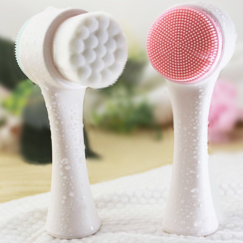 New Face Cleansing Brush Blackhead Removal Product Pore Cleaner Exfoliator Face Scrub Brush Double-Sided Facial Cleanser 1pcs ACU