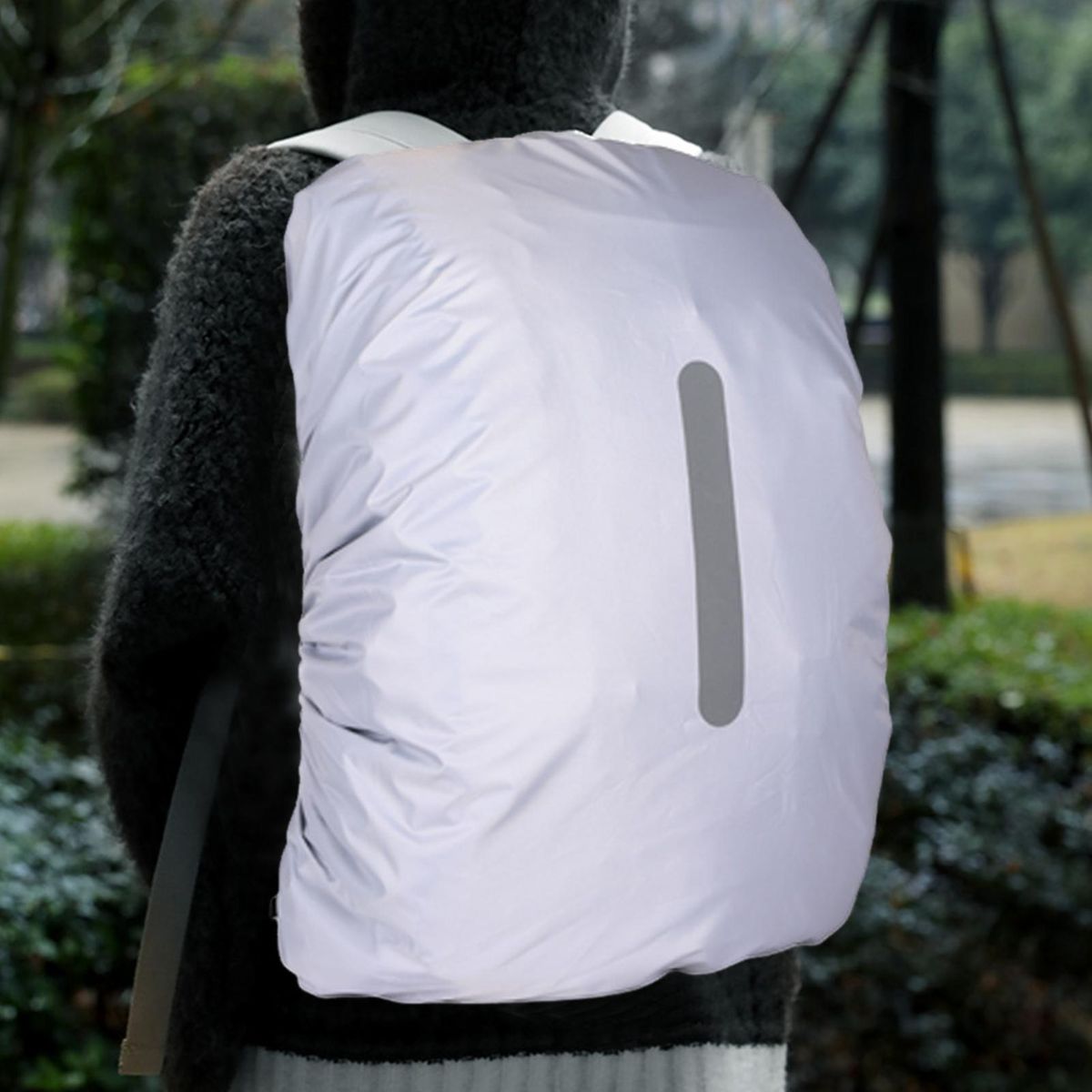 Anti-theft Backpack Cover Rainguard Waterproof Backpack for School White