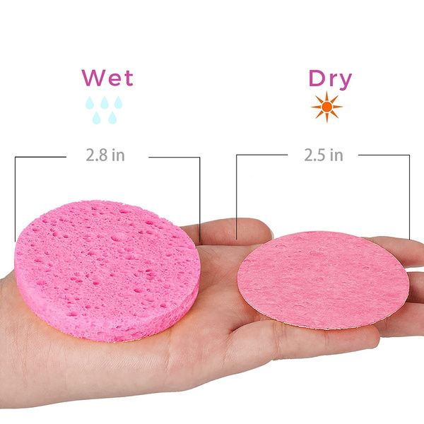 2/5/10/20 Pcs Face Round Makeup Remover Tool Natural Wood Pulp Sponge Cellulose Compress Cosmetic Puff Facial Washing Sponge ACU