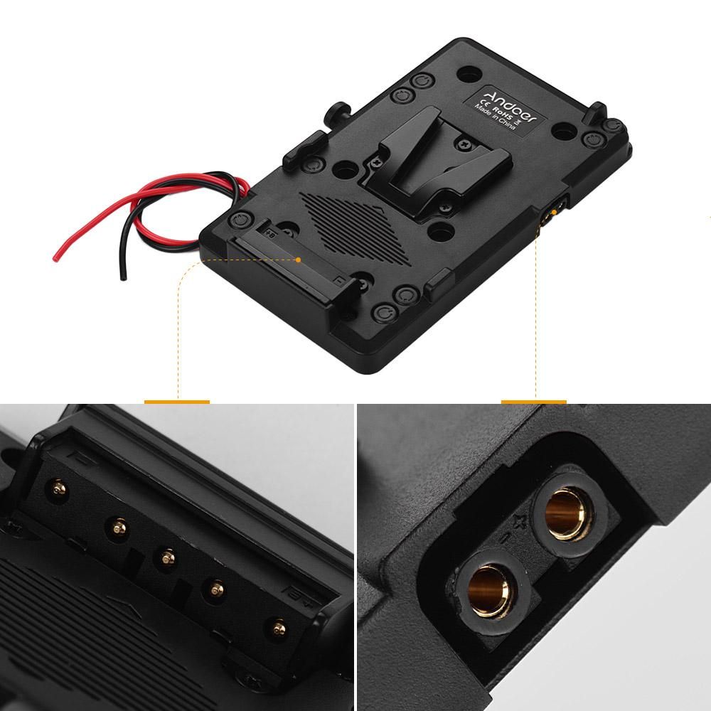 Andoer Back Pack Plate Adapter with D-tap Output for Sony V-Mount V-Lock Battery External for DSLR Camera Camcorder Video Light