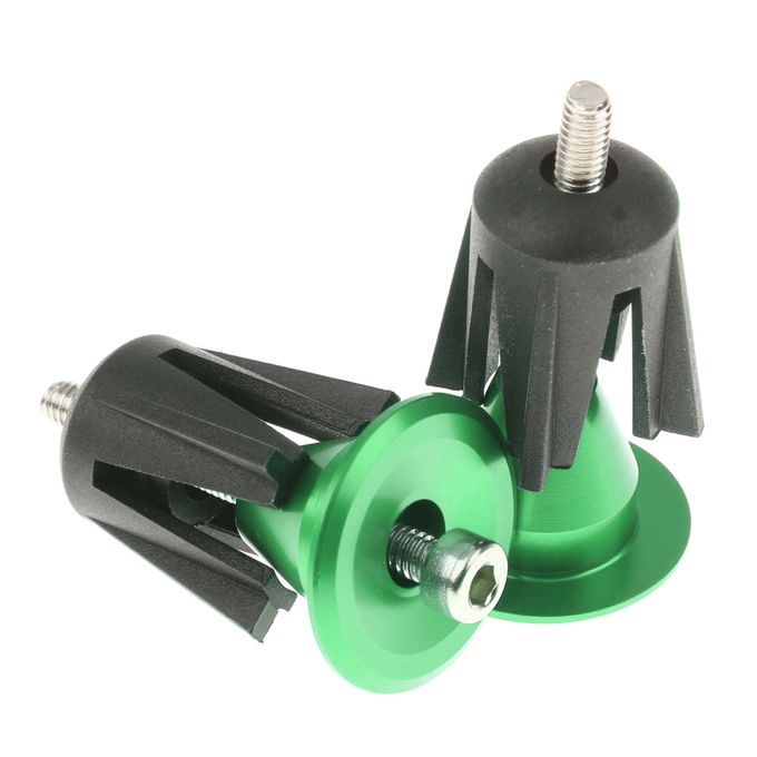 1 Pair Handlebar Grips Bike Aluminum Bicycle Handlebar End Caps Green