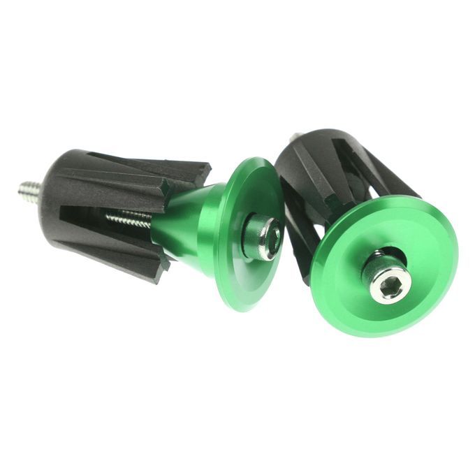1 Pair Handlebar Grips Bike Aluminum Bicycle Handlebar End Caps Green