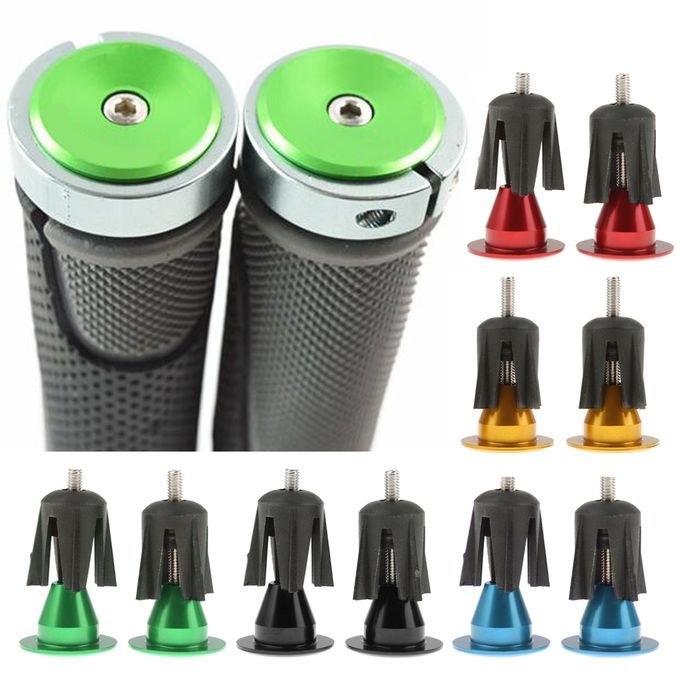 1 Pair Handlebar Grips Bike Aluminum Bicycle Handlebar End Caps Green
