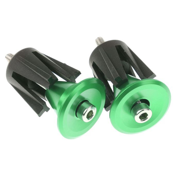 1 Pair Handlebar Grips Bike Aluminum Bicycle Handlebar End Caps Green