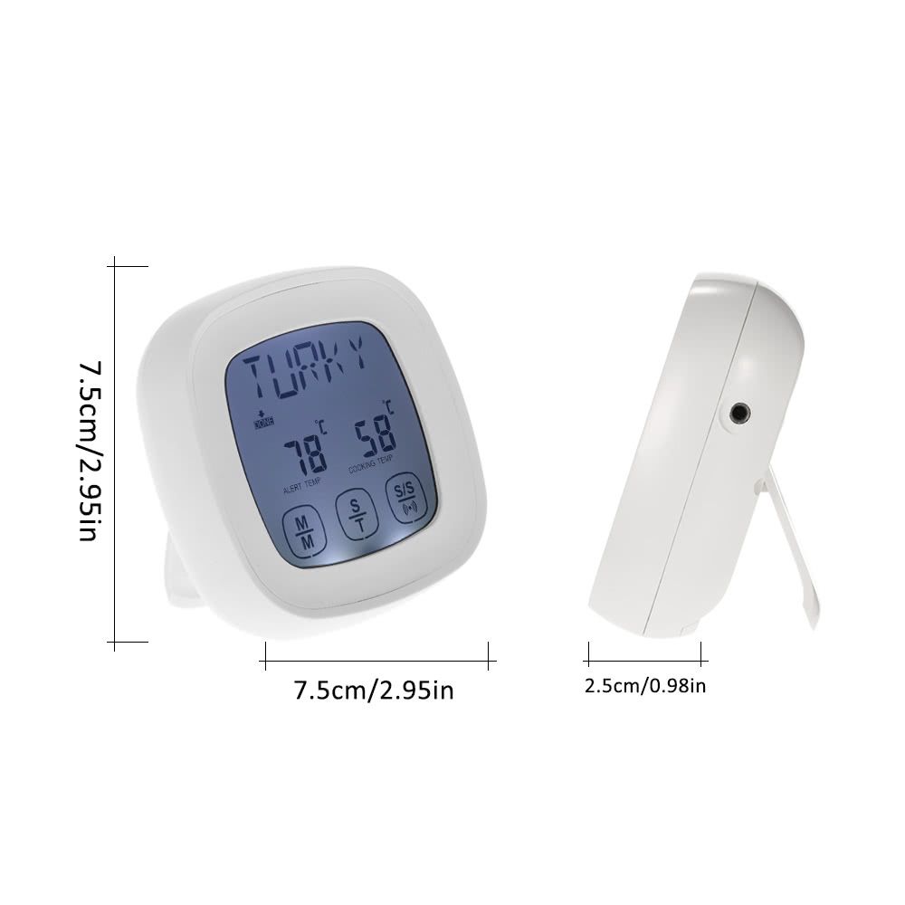 Digital Touch Screen Backlight Meat Cooking Thermometer With