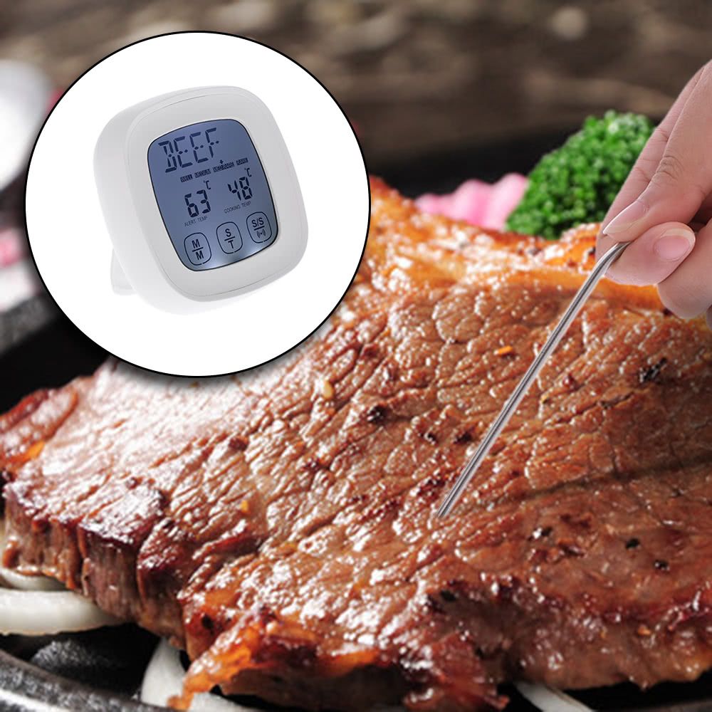 Digital Touch Screen Backlight Meat Cooking Thermometer With