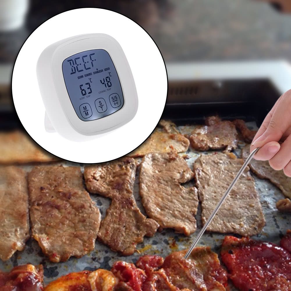 Digital Touch Screen Backlight Meat Cooking Thermometer With