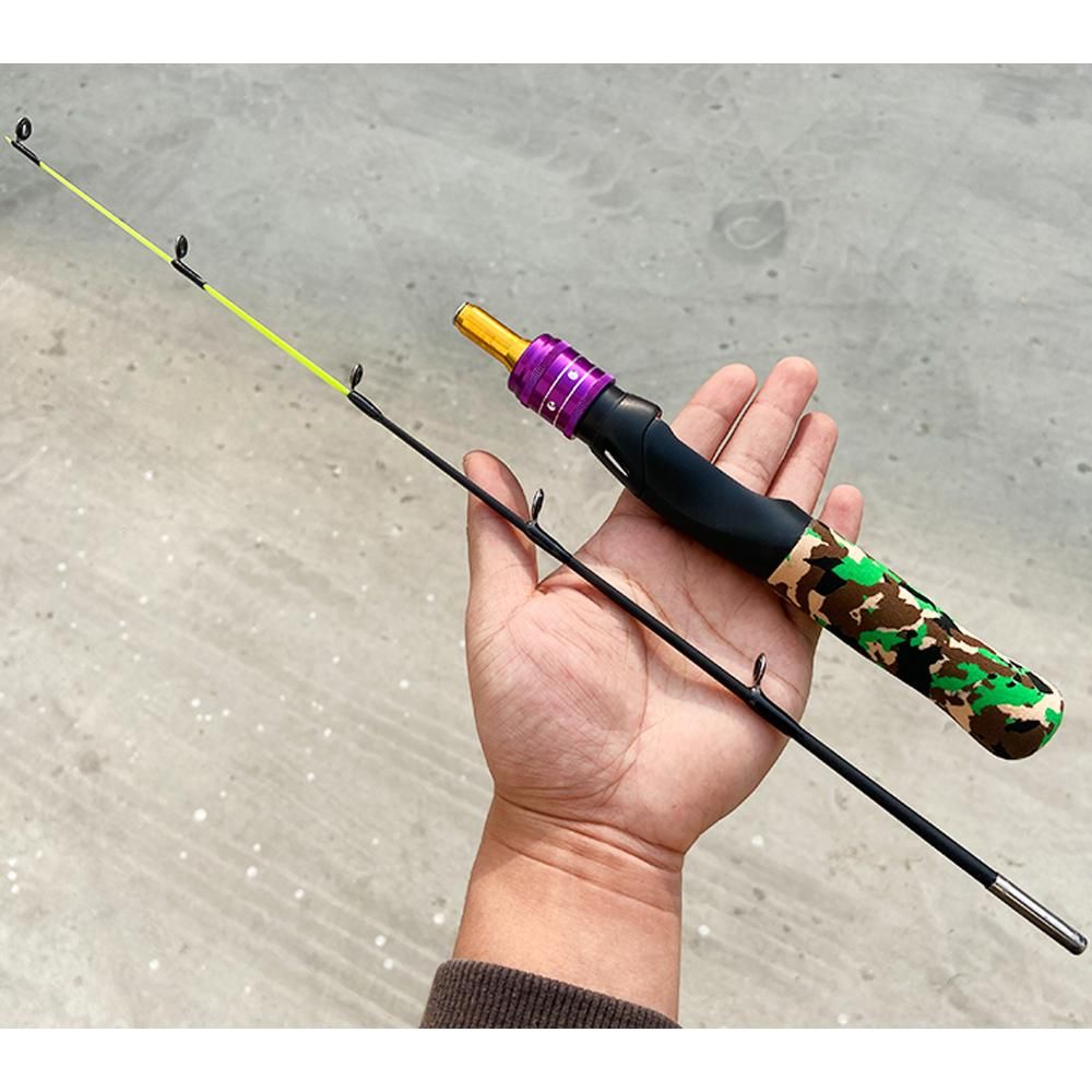 61cm Ice Fishing Rod Portable Lightweight Winter Ice Fishing Rod Spinning Ice Fishing  Pole Tackle