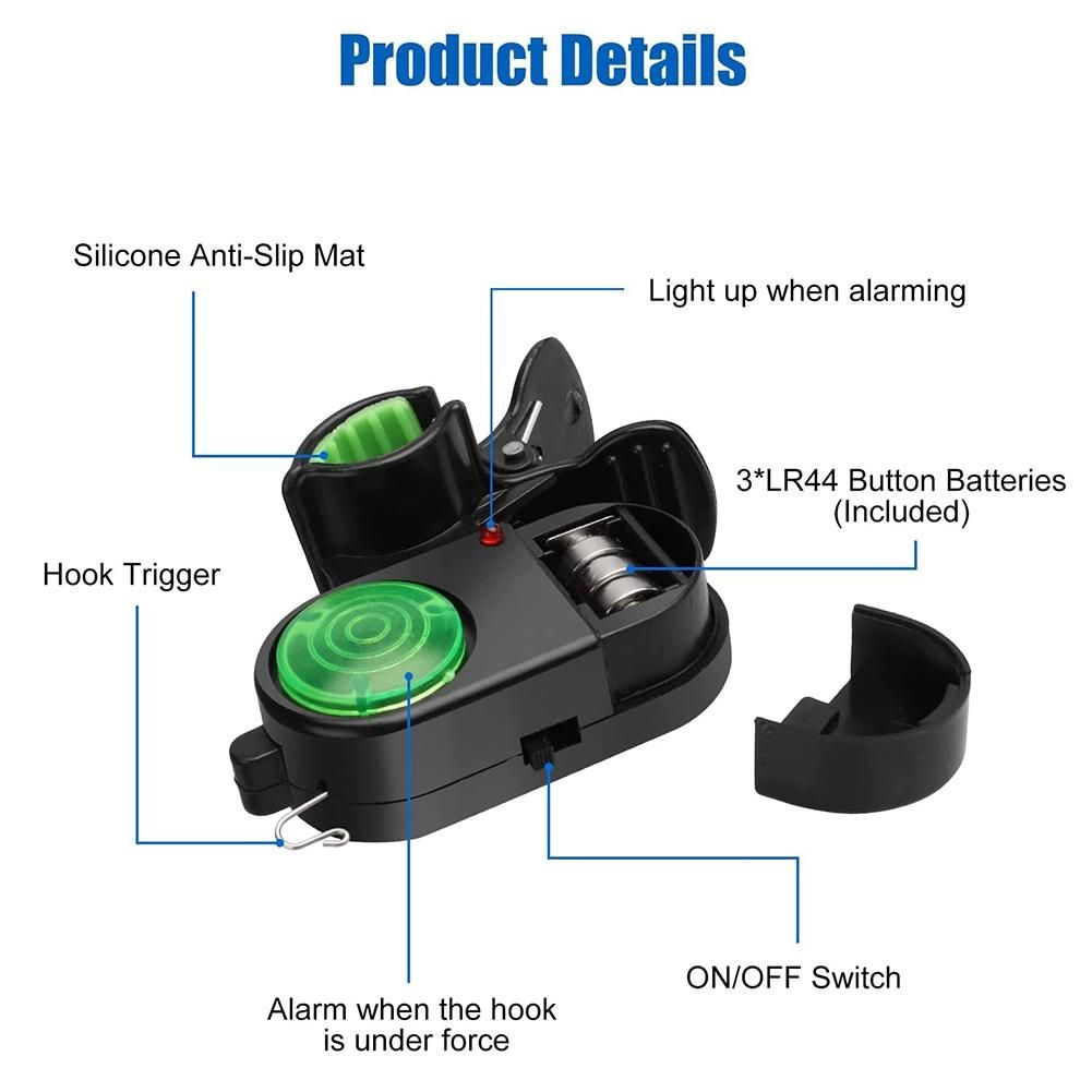 4Pcs Sensitive Electronic Fishing Alarms Indicator, with LED