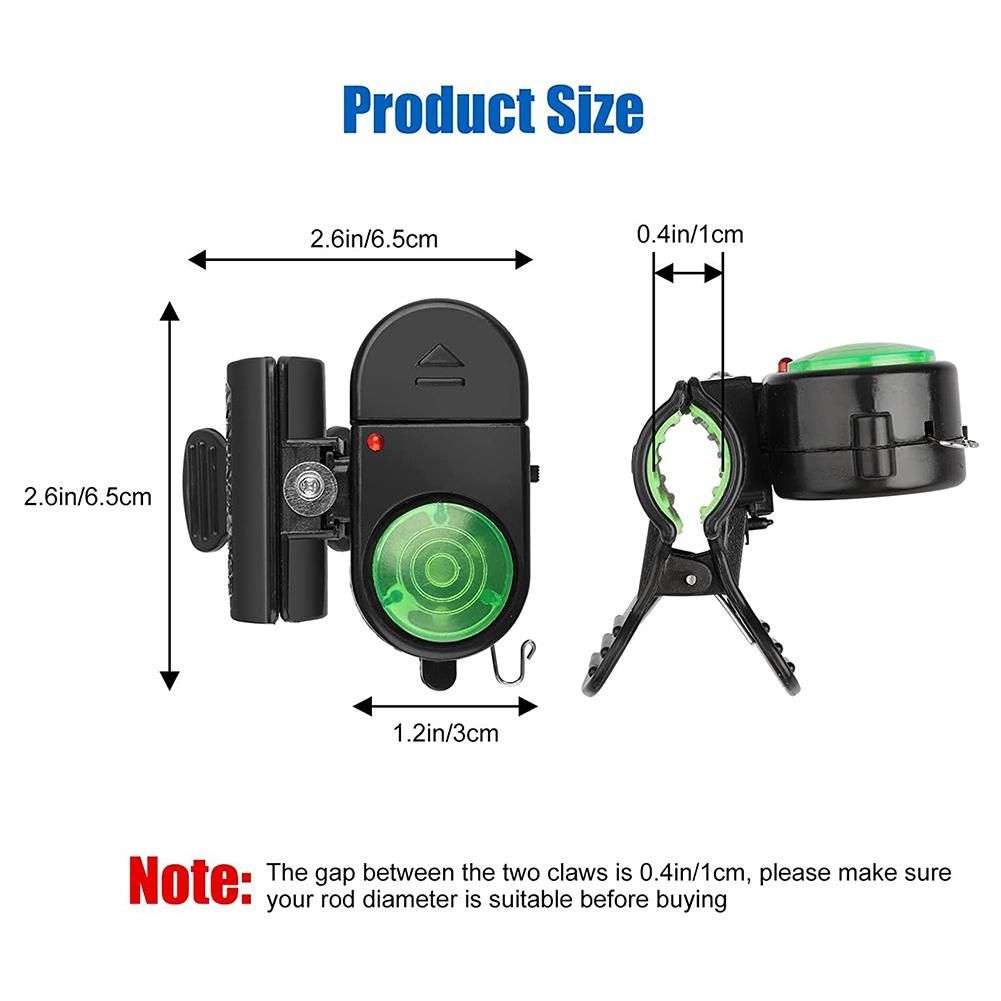 4Pcs Sensitive Electronic Fishing Alarms Indicator, with LED