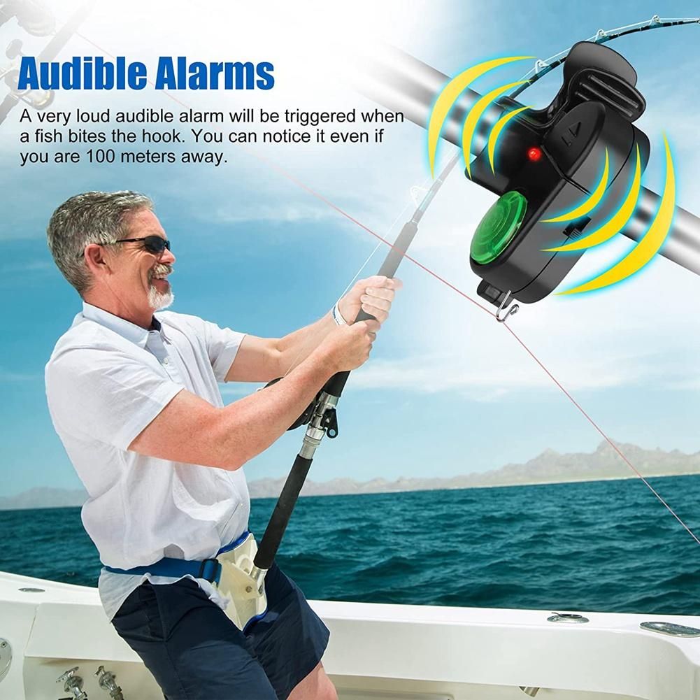 4Pcs Sensitive Electronic Fishing Alarms Indicator, with LED