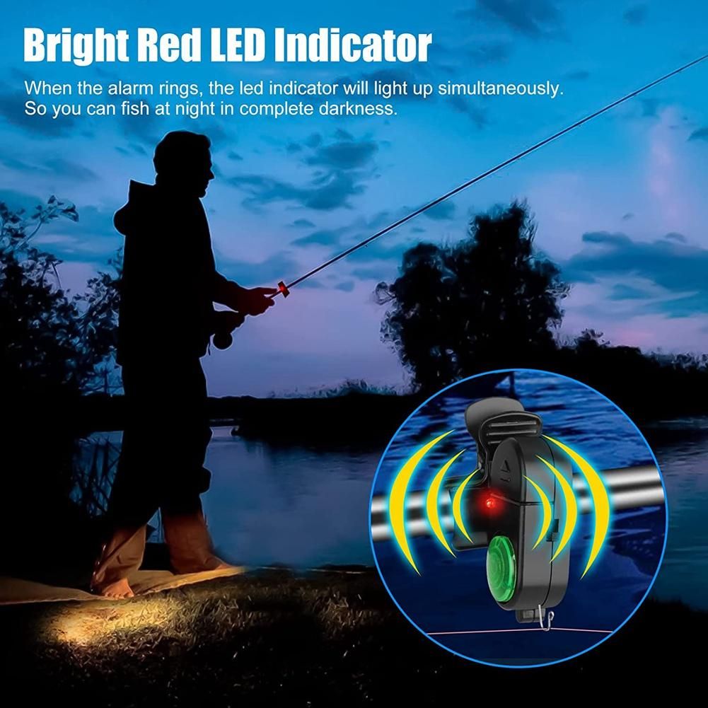 4Pcs Sensitive Electronic Fishing Alarms Indicator, with LED