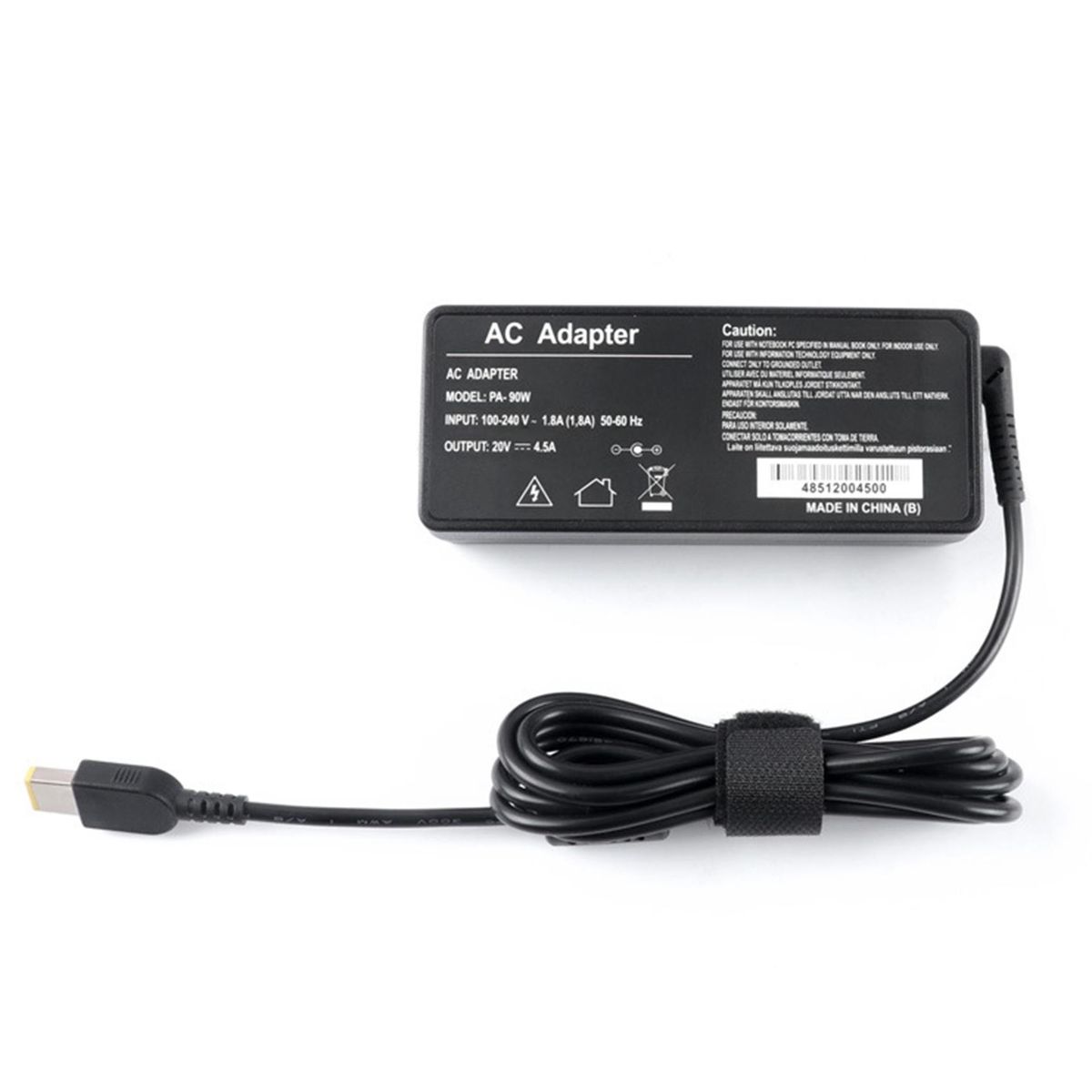 90W Computer Charger 20V 4.5A Square Mouth Laptop Power