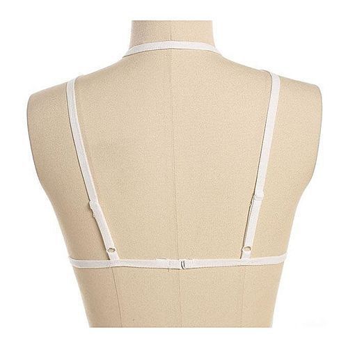 Women Fashion Sexy Halter Hollow Out Adjustable Spaghetti Strap Crop Top Unlined Bandage Bra Underwear Cami Top ( Black )