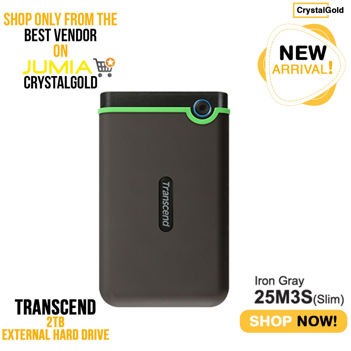 2TB USB 3.1 StoreJet Shock Resistant Portable Hard Drive