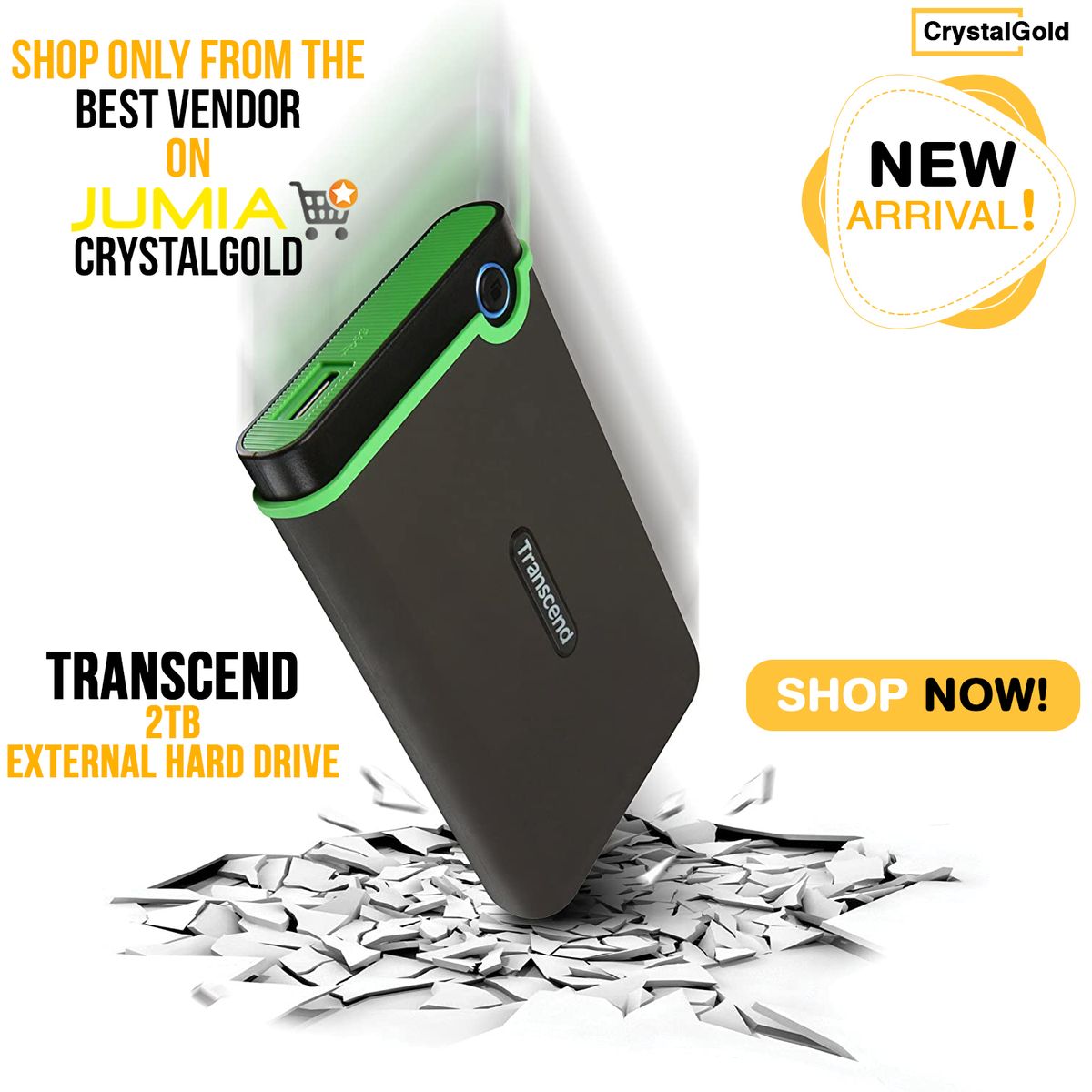 2TB USB 3.1 StoreJet Shock Resistant Portable Hard Drive