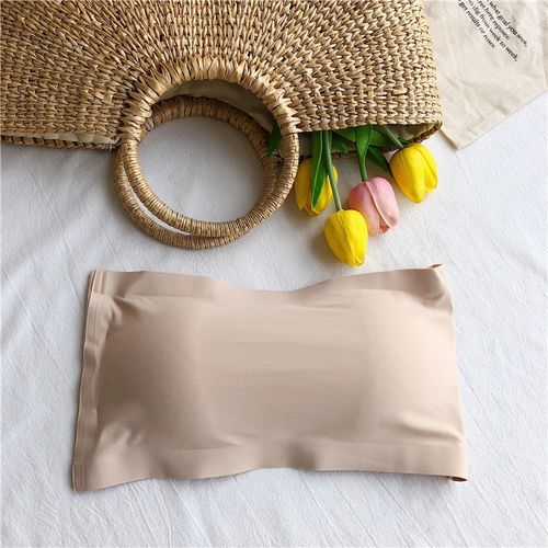 Beige Strapless Bra Tube Top Seamless Wireless Bras