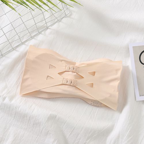 Beige Strapless Bra Tube Top Seamless Wireless Bras