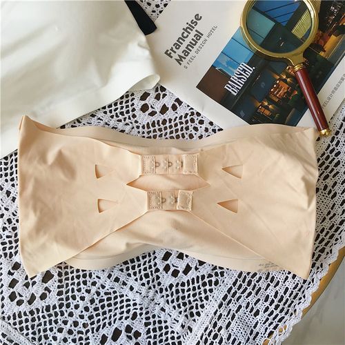 Beige Strapless Bra Tube Top Seamless Wireless Bras