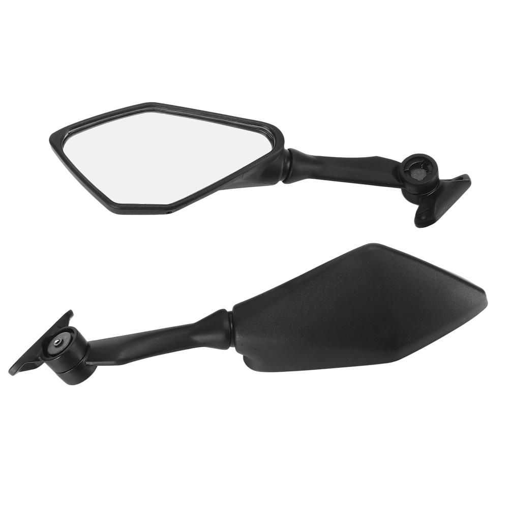 Pair Motorcycle Rear View Mirrors Folding Black Replacement