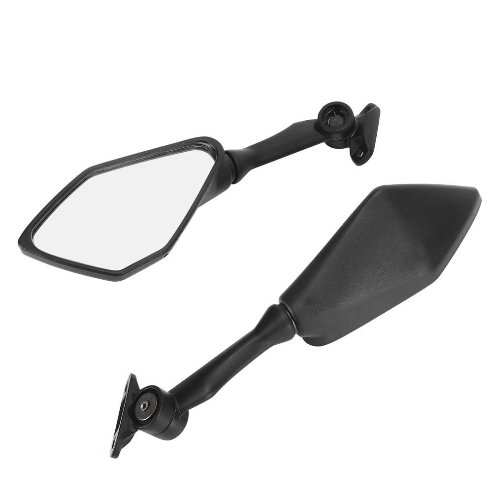 Pair Motorcycle Rear View Mirrors Folding Black Replacement