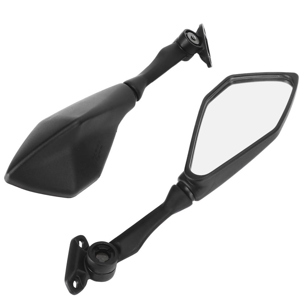 Pair Motorcycle Rear View Mirrors Folding Black Replacement