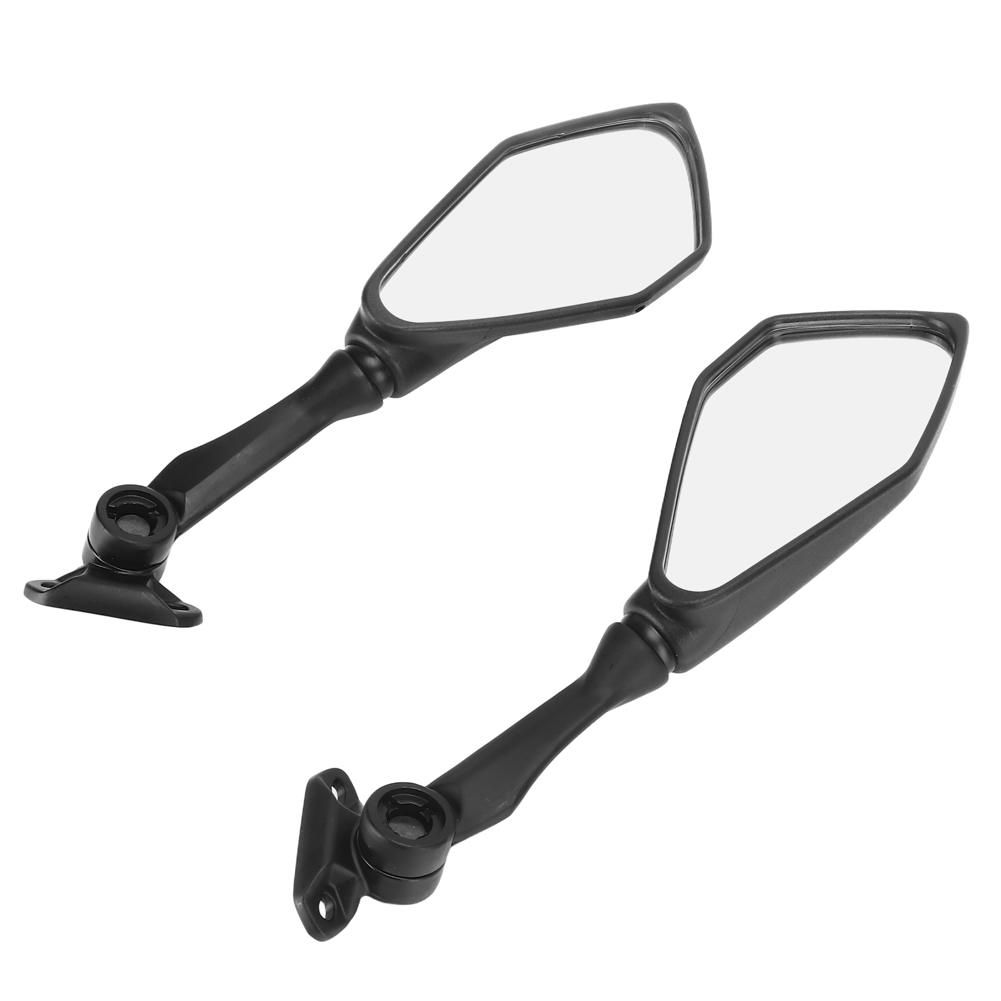 Pair Motorcycle Rear View Mirrors Folding Black Replacement