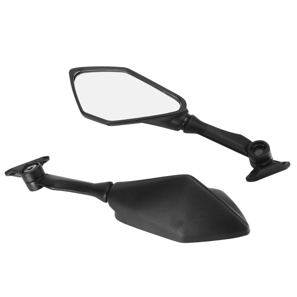 Pair Motorcycle Rear View Mirrors Folding Black Replacement