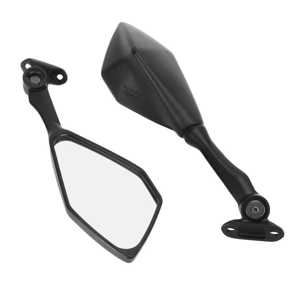 Pair Motorcycle Rear View Mirrors Folding Black Replacement