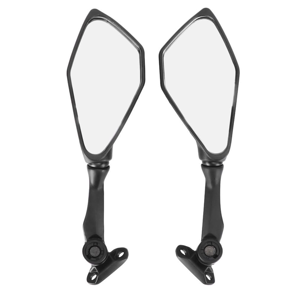 Pair Motorcycle Rear View Mirrors Folding Black Replacement