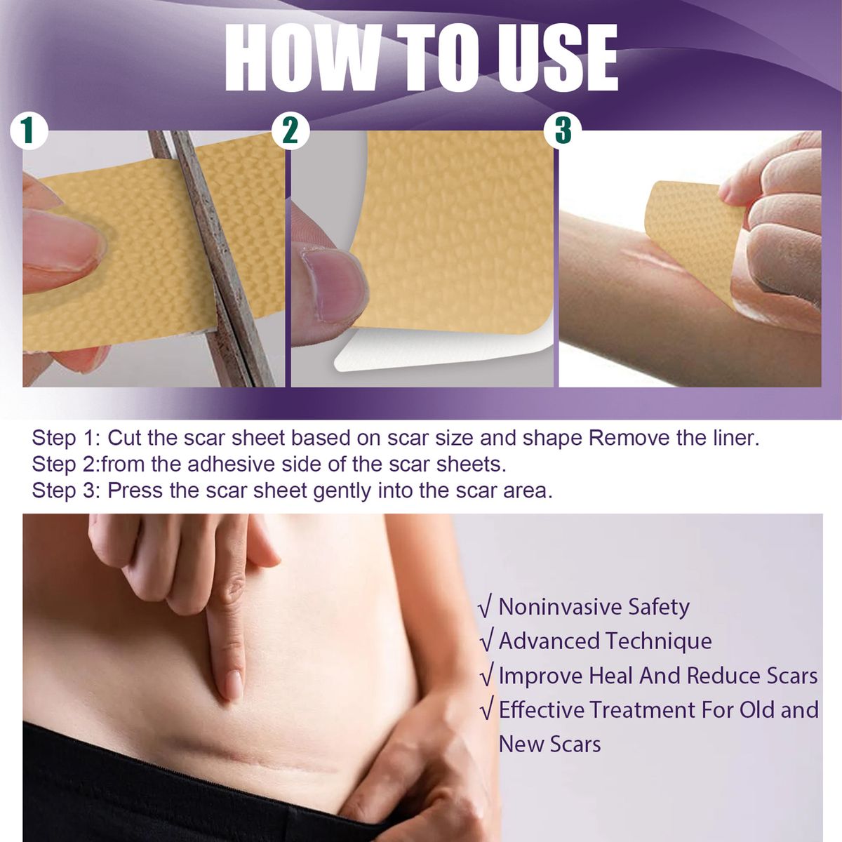 8Pcs Silicone Scar Sheets Safety Mild Odorless