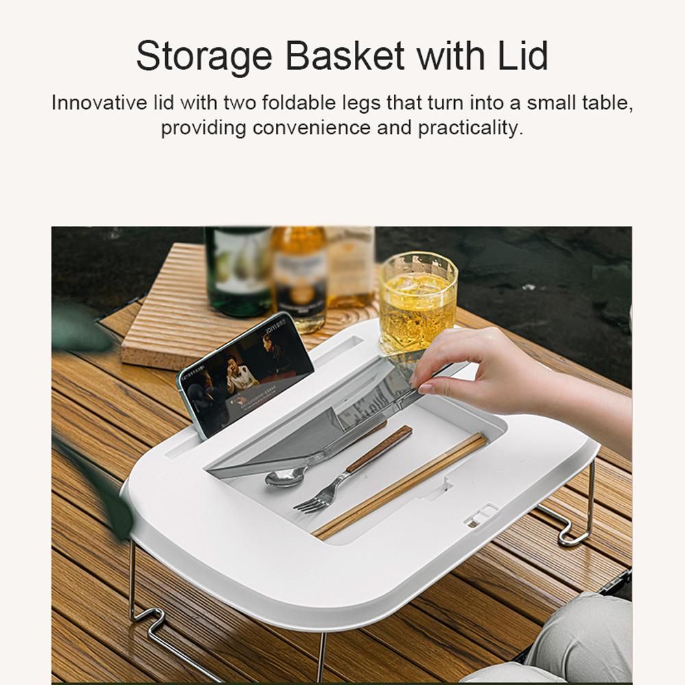 Folding Picnic Camping Storage Basket Large Capacity Outdoor BBQ Fishing Beverages and Fruits Storage Box Portable Spring Outing Hand Bucket