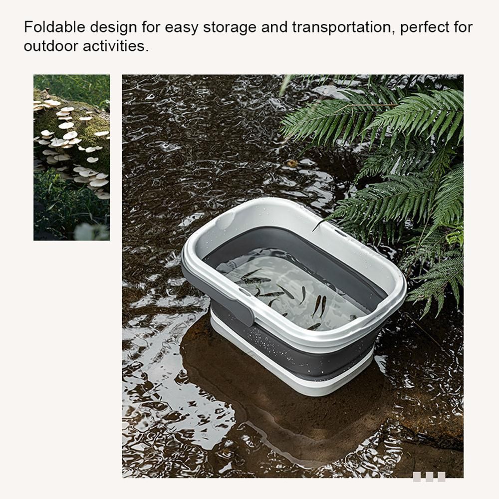 Folding Picnic Camping Storage Basket Large Capacity Outdoor BBQ Fishing Beverages and Fruits Storage Box Portable Spring Outing Hand Bucket