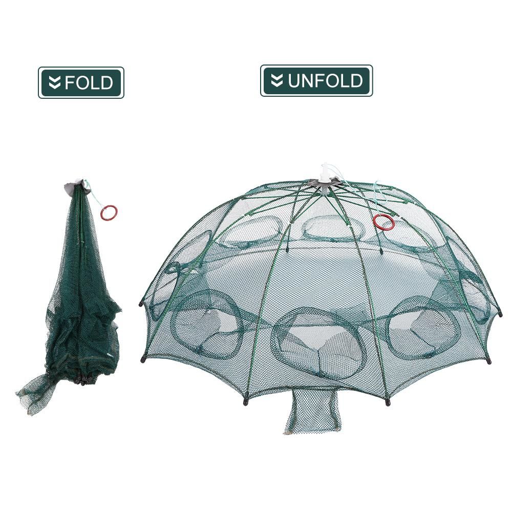 4/6/8/10 Hole Automatic Fishing Trap Portable Folding Fishing Net Fish Shrimp Minnow Crab Mesh Trap Cage