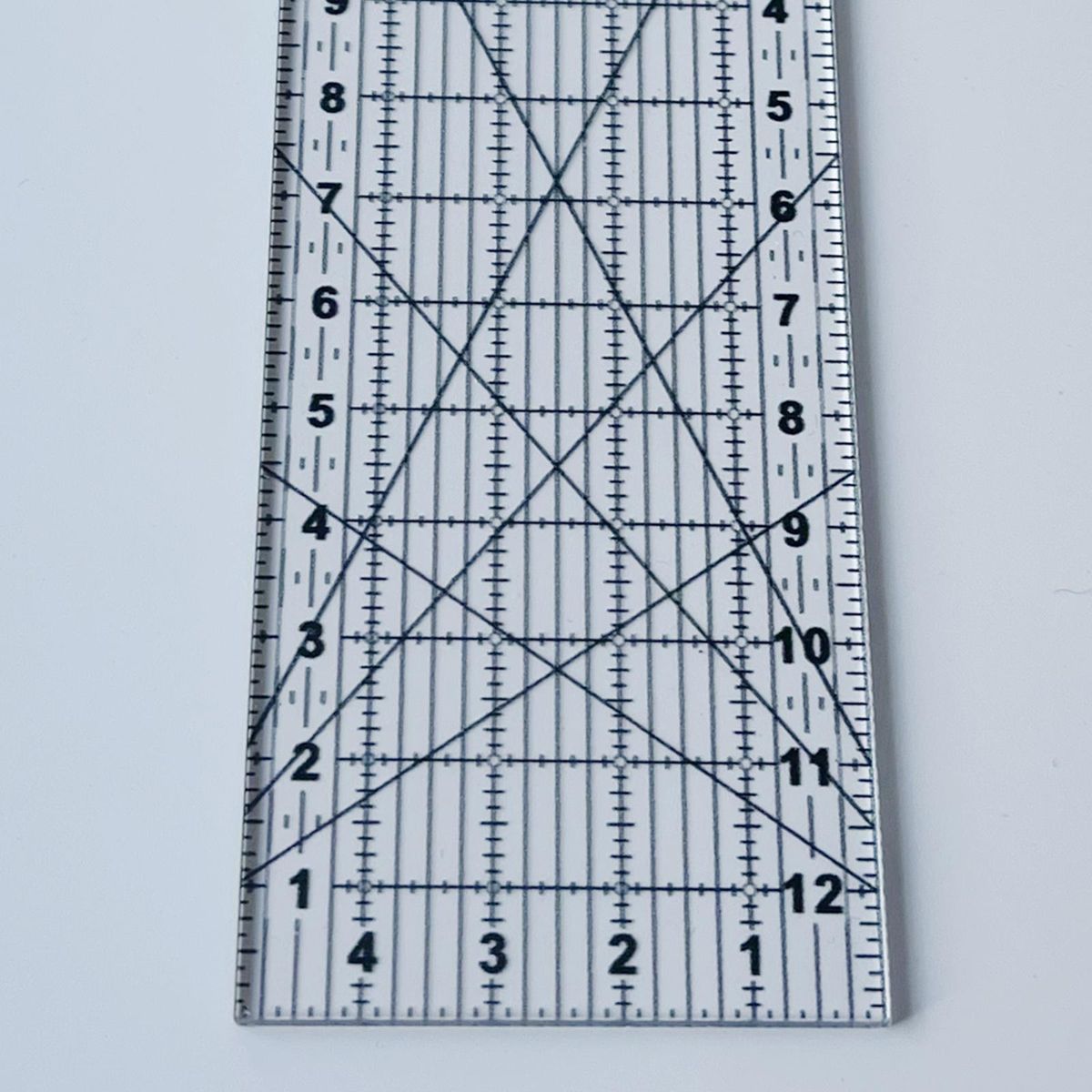 Transparent Diamond Shaped Patchwork Ruled Template Tool