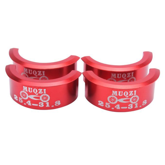 4Pcs Bicycle Handlebar Shim Metal Conversion Adapter 25.4mm - 31 Red