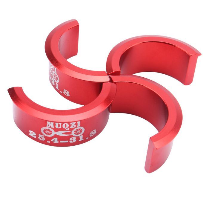 4Pcs Bicycle Handlebar Shim Metal Conversion Adapter 25.4mm - 31 Red